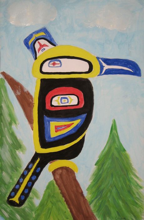 Art Studio PALETTE. Aleksandra Malisheva Picture.  Tempera Inspired by Indian Art 